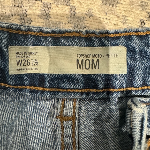 Topshop petite moto MOM dark wash jeans size 26 waist - Picture 9 of 10